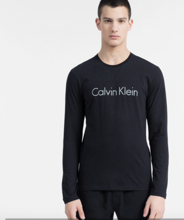 Calvin Klein Tričko S Dlhými Rukávmi Čierné