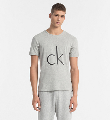 Calvin Klein Pánske Tričko S Logom Šedé