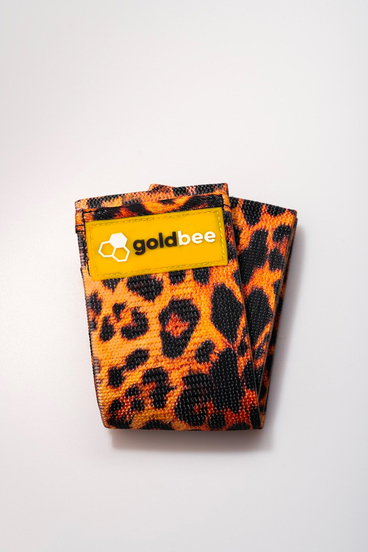 GoldBee Textilná Odporová Guma - Oranžová Leopardí