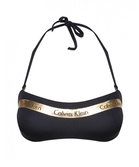 Calvin Klein Plavky Bandeau Black&Gold Vrchní Diel