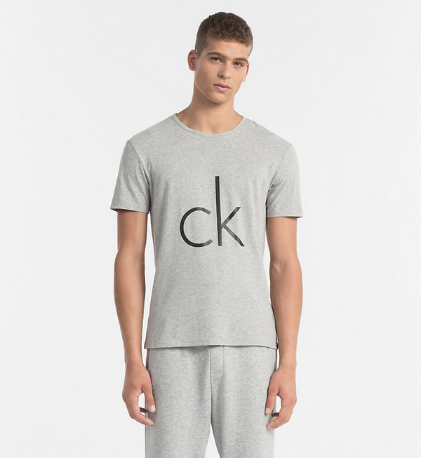 Calvin Klein Pánske Tričko S Logom Šedé - 1