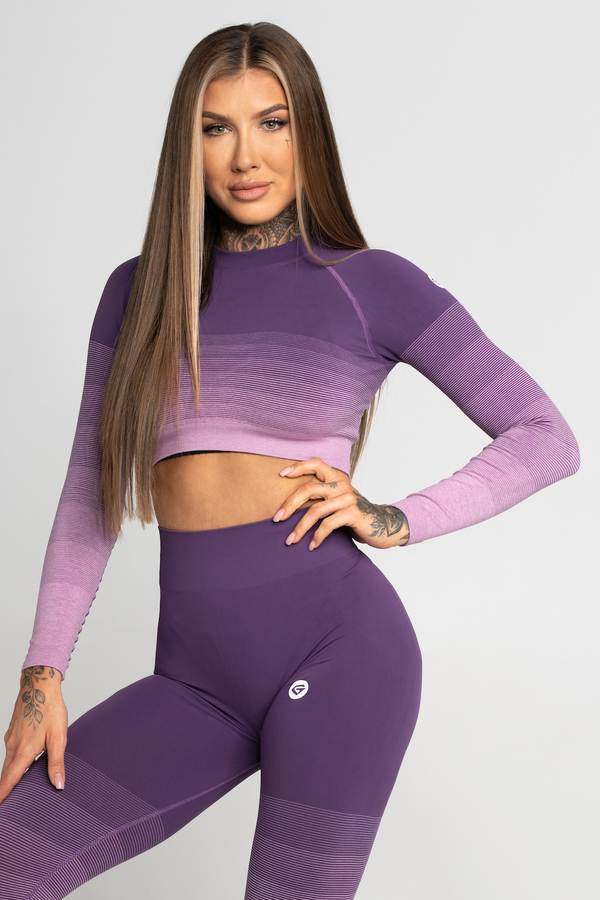 Gym Glamour Crop-Top Violet Ombre - 1