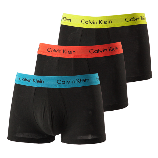 Calvin Klein 3Pack Boxerky Čierne S Neónovou Gumou LR