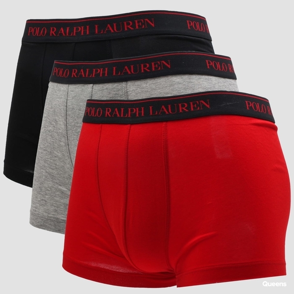 Ralph Lauren 3Pack Boxerky Black&Red&Grey - 1