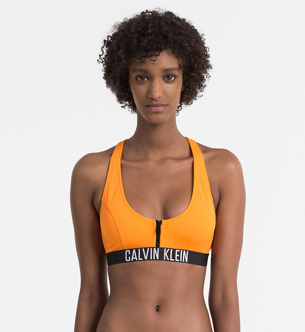 Calvin Klein Plavky Zip Intense Power Oranžové Vrchní Diel, S - 1