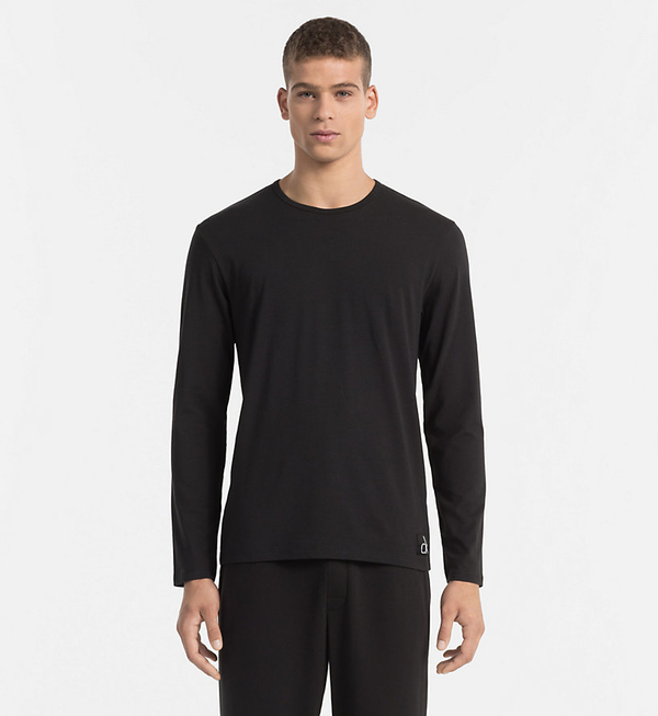 Calvin Klein Tričko S Dlhými Rukávmi Čierne - 1