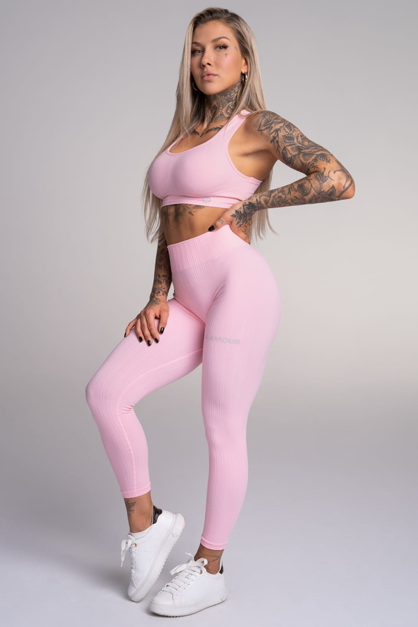 Gym Glamour Legíny Push Up Candy Pink, S - 1