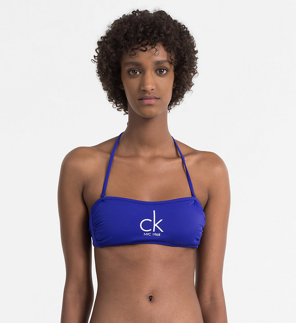 Calvin Klein Plavky NYC Bandeau Modré Vrchní Diel - 1
