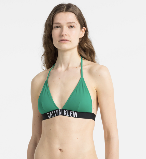 Calvin Klein Plavky Fixed Triangle Zelené Vrchní Diel, S - 1