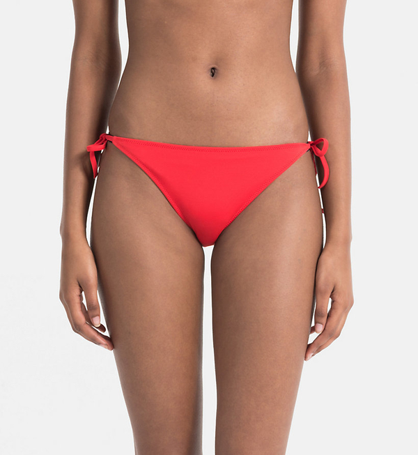 Calvin Klein Plavky Cheeky String Side Červené Spodni Diel, M - 1