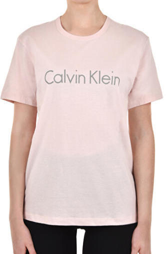 Calvin Klein Dámské Tričko Logo Svetlo Růžové, S