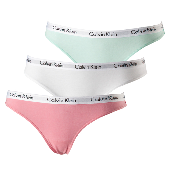 Calvin Klein 3Pack Tangá White, Menthol&Pink, XS - 1