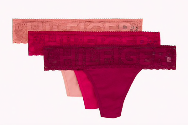 Tommy Hilfiger 3Pack Tanga Logo Lace Roses - 1