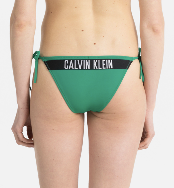 Calvin Klein Plavky Cheeky String Side Zelené Spodní Diel - 1