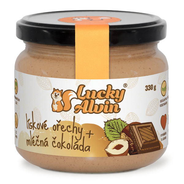 Lucky Alvin Lieskové Orechy + Mliečna Čokoláda 330g