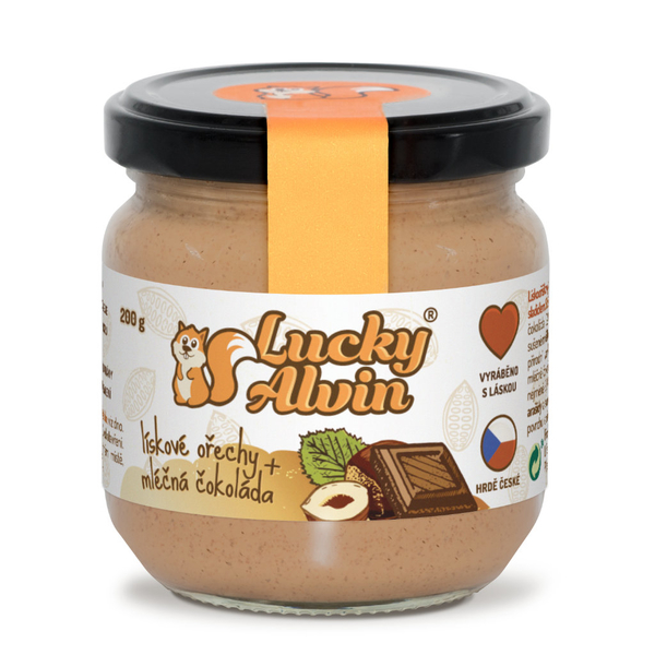 Lucky Alvin Lieskové Orechy + Mliečna Čokoláda 200g