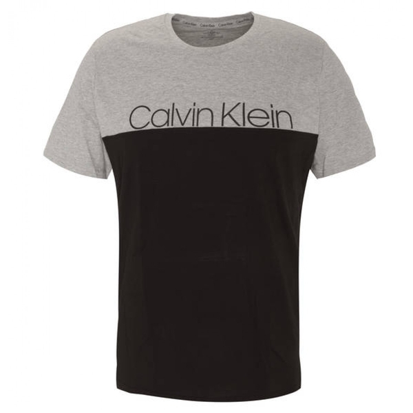 Calvin Klein Pánské Tričko Logo Sivo-Cierné - 1