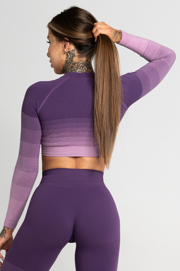 Gym Glamour Crop-Top Violet Ombre, XS - 2
