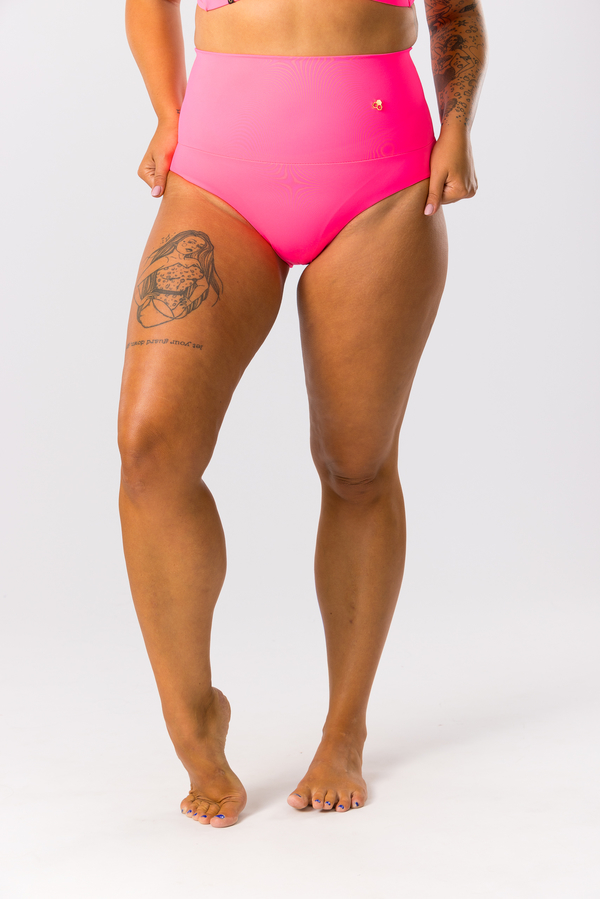 GoldBee Plavky Sťahovacie Nohavičky Neon Pink, XS - 2