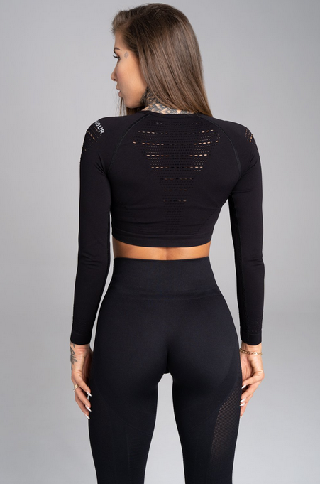 Gym Glamour Crop-Top All Black, XS - 2