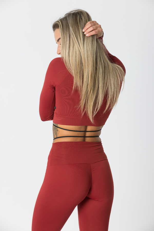 GoldBee Crop Top Fifty Shades Of Brick Red - 2