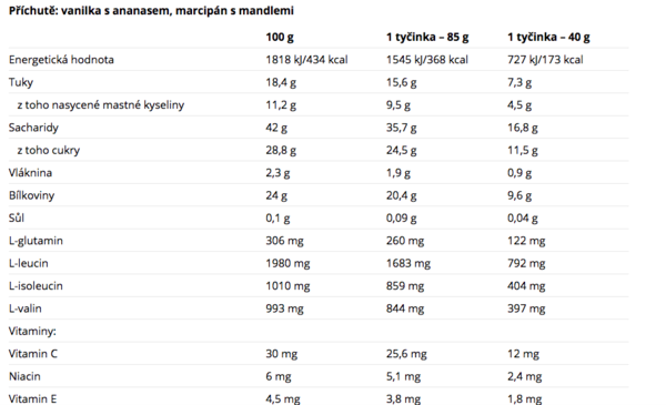 Nutrend Excelent Protein Bar Vanilka S Ananásom 40g - 2