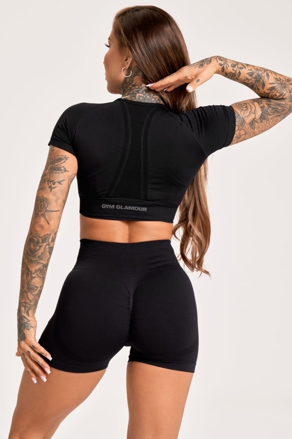 Gym Glamour Crop-Top Solid Black, S - 2