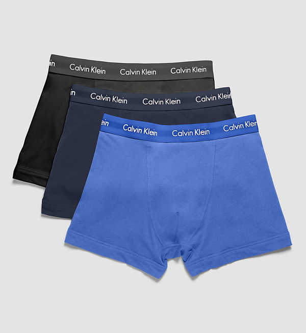 Calvin Klein 3Pack Boxerky Blue Shadow, Black and Cobalt Water, S - 3