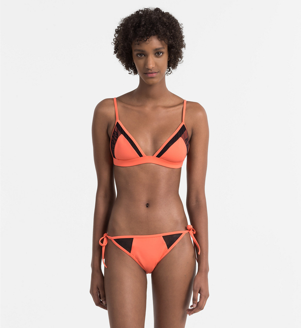 Calvin Klein Plavky Triangle Hot Coral Vrchní Díl, M - 3