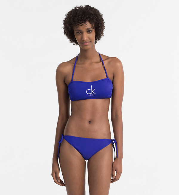 Calvin Klein Plavky NYC Bandeau Modré Vrchní Diel, S - 3