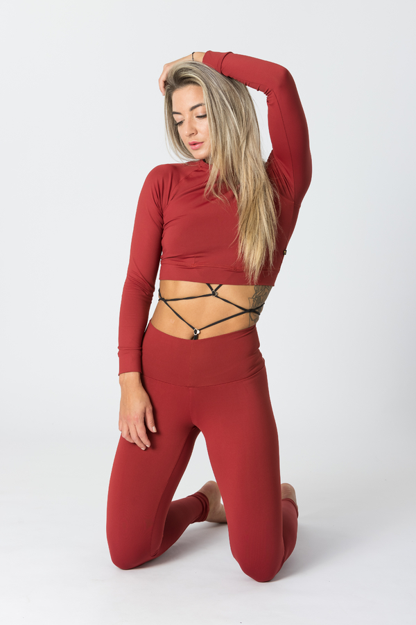 GoldBee Crop Top Fifty Shades Of Brick Red, XS - 3