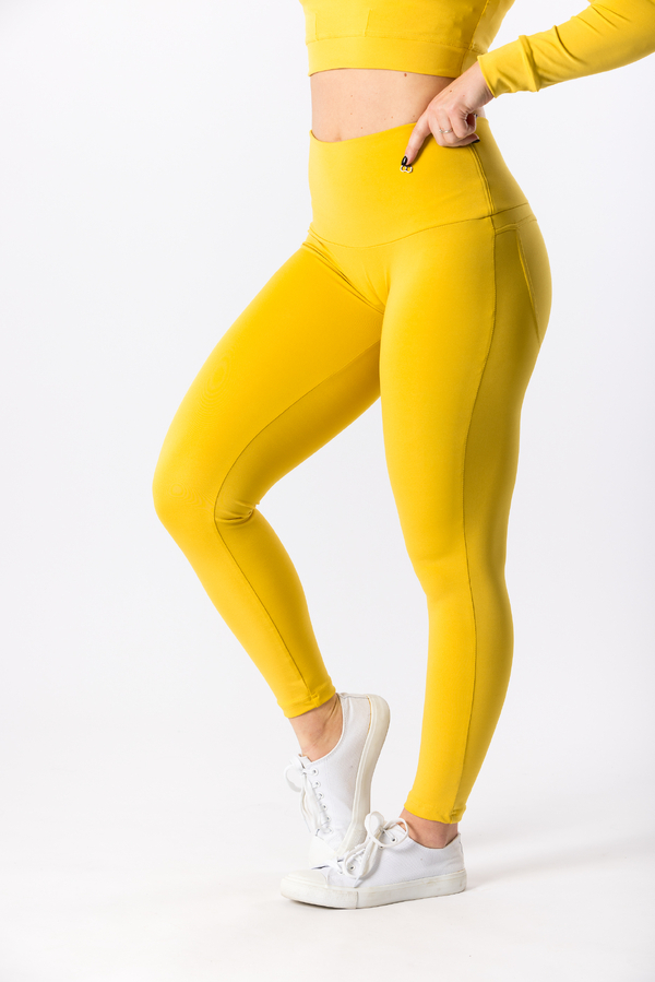 GoldBee Tvarujúce Legíny Second Skin Yellow, XL - 3