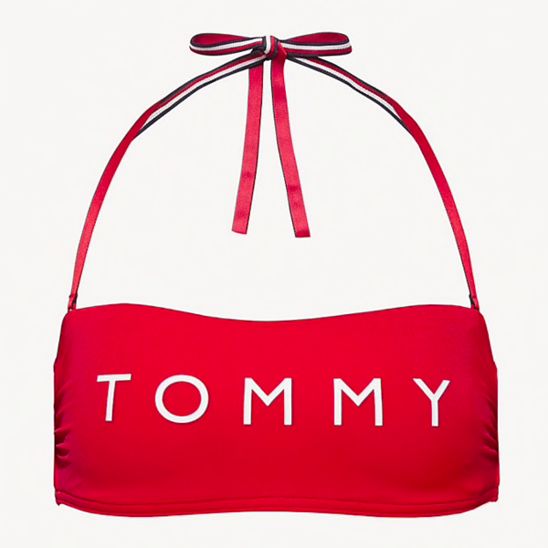 Tommy Hilfiger Plavky Essential Bandeau Červené Vrchný Diel - 4