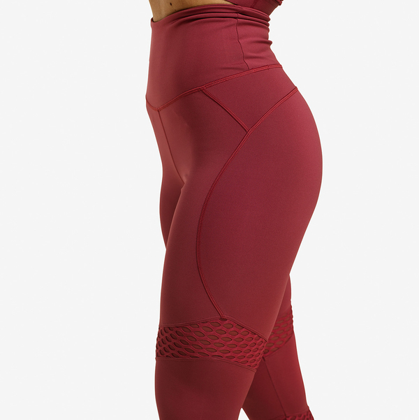 Better Bodies Legíny Waverly Mesh Sangria Red, XS - 4