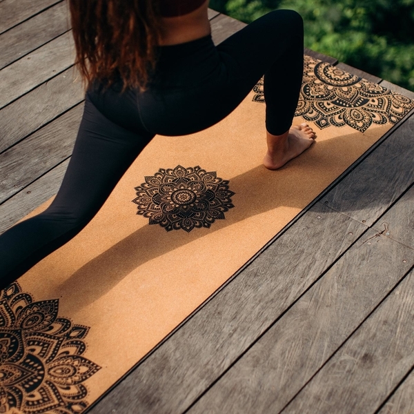 Yoga Design Lab 3.5mm Cork Yoga Mat- Mandala Black - 5